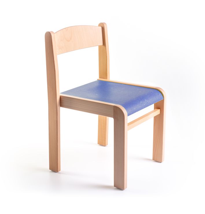 Stuhl LIMBI SH 38 cm, Linoleum Horizontblau